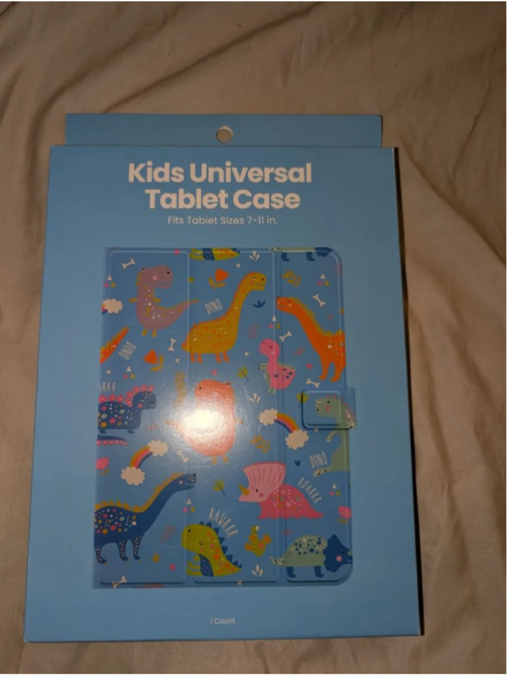 Kids Universal Tablet Case Blue Orange Dinosaur Print One Size